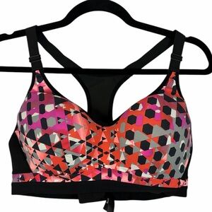 Victoria Sport Geometric Print Sports Bra 38C High Impact Racerback